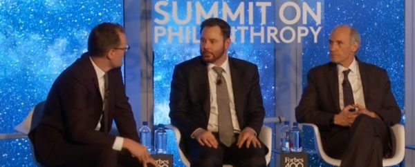 Forbes' Matt Herper with Sean Parker and Dr. Carl June